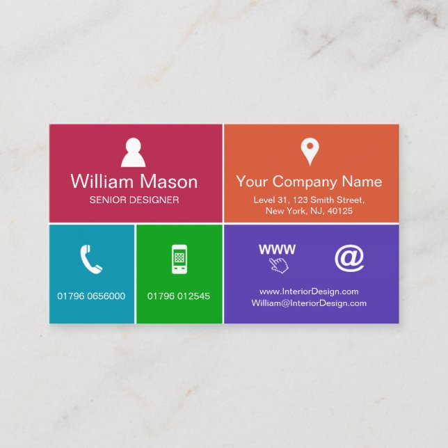 Cool moderne style de métro design - Carte de visi (Devant)