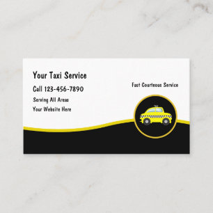 Cool moderne Taxicab chauffeur Cartes de visite