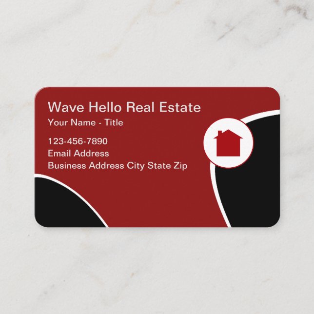 Cool Moderne Unique Cartes de visite immobiliers (Devant)