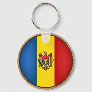 Cool Moldova Flag Seal Keychain