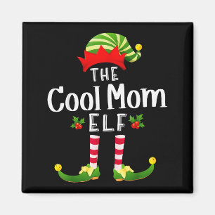 Cool Mom Christmas Elf Matching Pajama X-mas Party Magnet