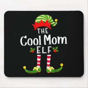 Cool Mom Christmas Elf Matching Pajama X-mas Party Mouse Pad