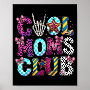 Cool Mom Club Retro Leopard Disco Hand Fun Humour Poster