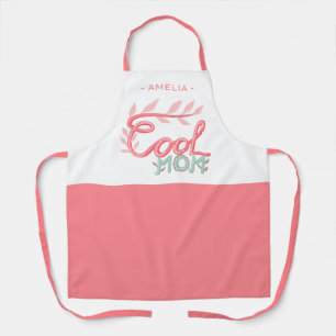 Cool Mom Hand Lettering Drawing Mother`s Day Apron