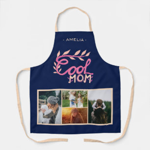 Cool Mom Hand Lettering Mother`s Day 4 Photo Apron
