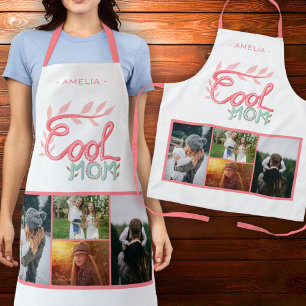 Cool Mom Hand Lettering Mother`s Day 4 Photo Apron