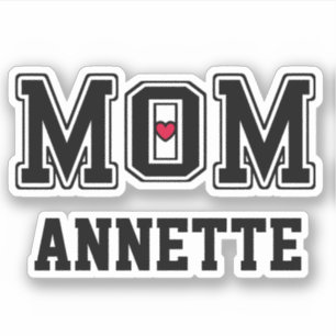 Cool Mom Word With Heart Love Sporty Custom Name