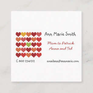 Cool mommy  Festival Cute Red Hearts Pattern Calling Card