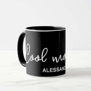 Cool mommy monogram black white typography simple  mug