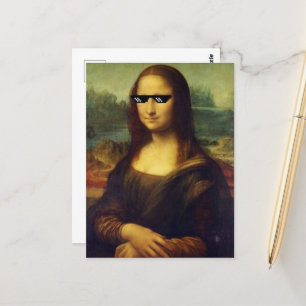Cool Mona Lisa wearing glasses Leonardo Da Vinci Postcard