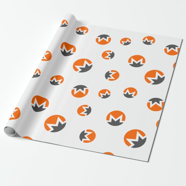 Cool Monero Cryptocurrency Coin Sign Pattern Wrapping Paper (Unrolled)