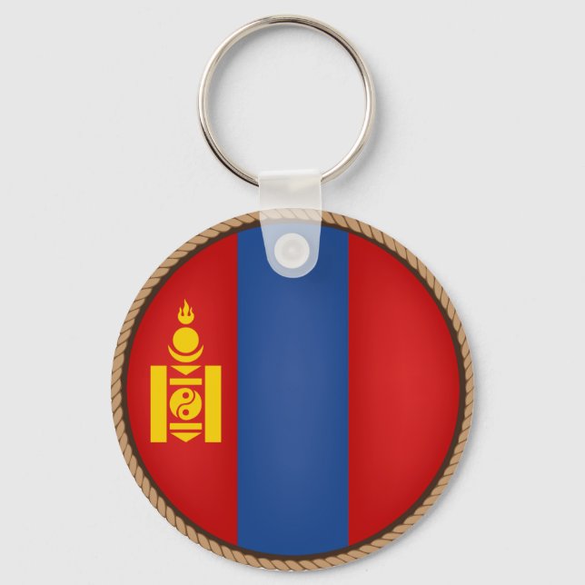Cool Mongolia Flag Seal Keychain (Front)