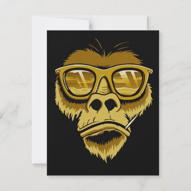 Cool Monkey Gorilla | Modern Pop Painting Invitation (Front)