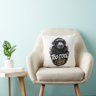 Cool Monkey with Sunglasses T-Shirt | Too Cool To Throw Pillow