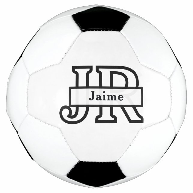 Cool Monogram Custom Name Classic Soccer Foot Ball (Front)