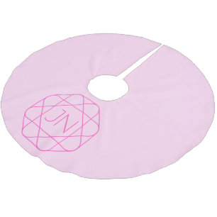 Cool Monogram, Hip Logo Style   Pink & Magenta Brushed Polyester Tree Skirt