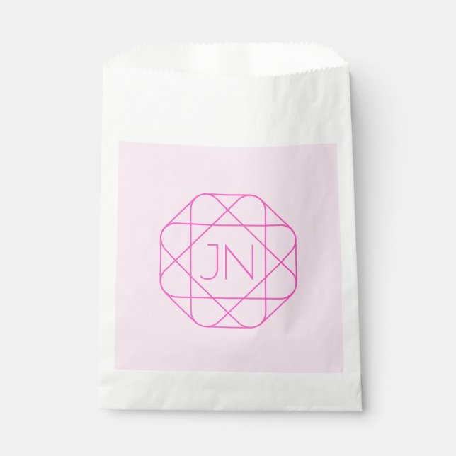 Cool Monogram, Hip Logo Style | Pink & Magenta Favour Bag (Front)