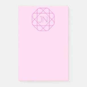 Cool Monogram, Hip Logo Style   Pink & Magenta Post-it Notes