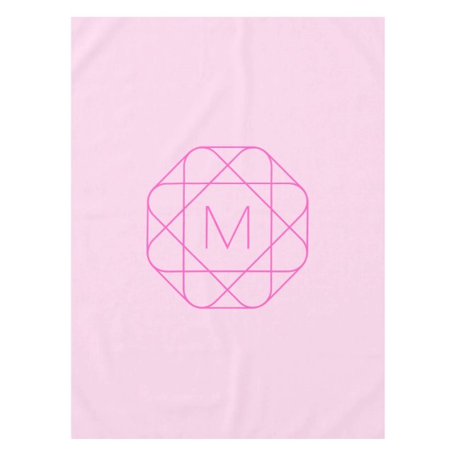 Cool Monogram, Hip Logo Style | Pink & Magenta Tablecloth (Front)