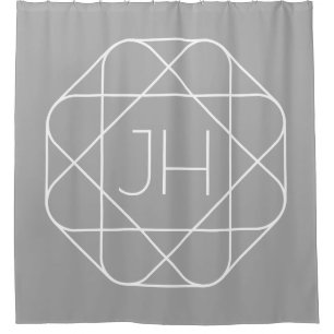 Cool Monogram, Hip Logo Style Vibe   Grey & White