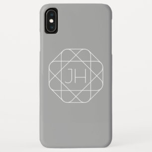 Cool Monogram, Hip Logo Style Vibe   Grey & White iPhone XS Max Case