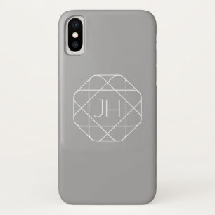 Cool Monogram, Hip Logo Style Vibe   Grey & White Case-Mate iPhone Case