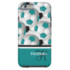 Cool Monogram Teal Black Soccer Ball Pattern