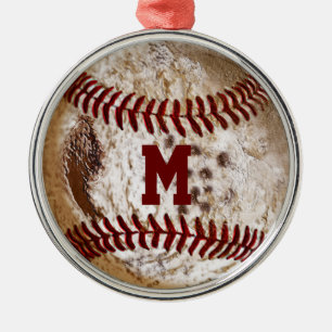 Cool Monogrammed Baseball Ornaments