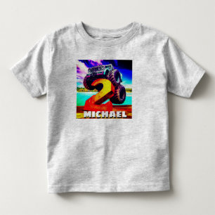 Cool Monster Truck 2nd Birthday Toddler T-shirt