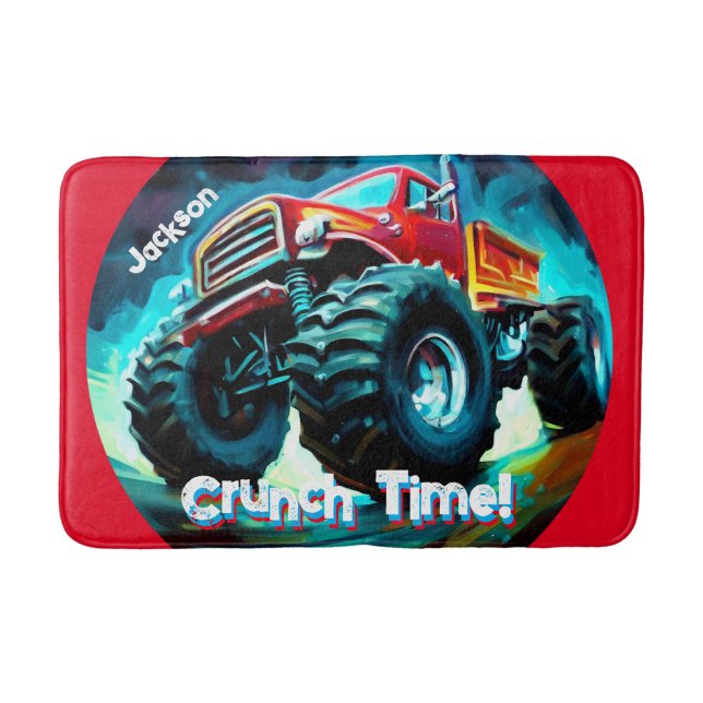 Cool Monster Truck  Crunch Time Bath Mat (Front)