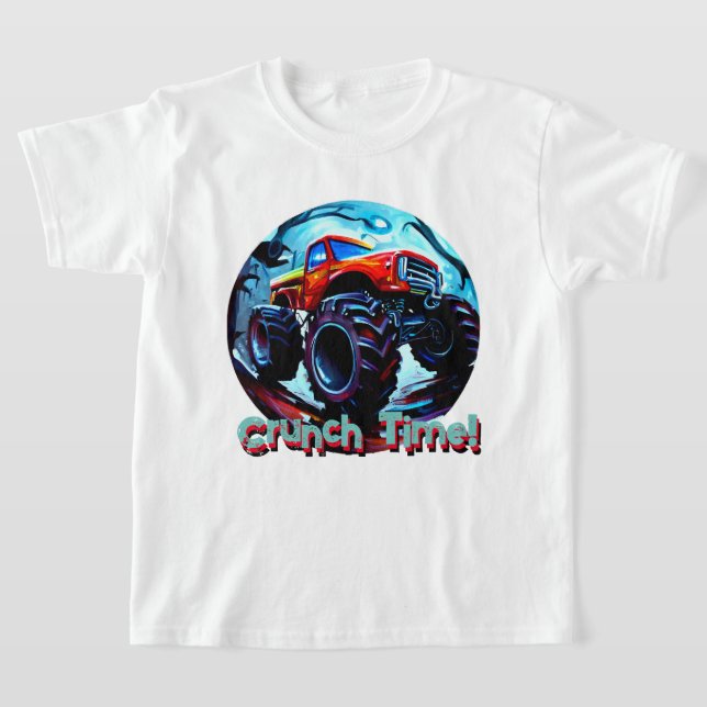 Cool Monster Truck  Crunch Time T-Shirt (Laydown)