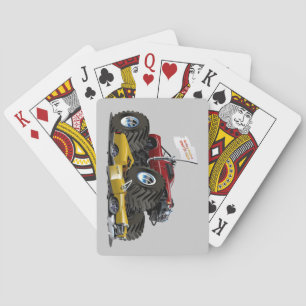 Cool Monster Truck Crushing a Car Drawing Playing Cards