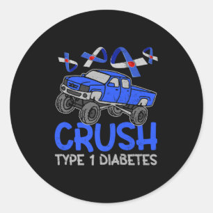 Cool Monster Truck Cruype T1 Diabetes Awareness Ri Classic Round Sticker