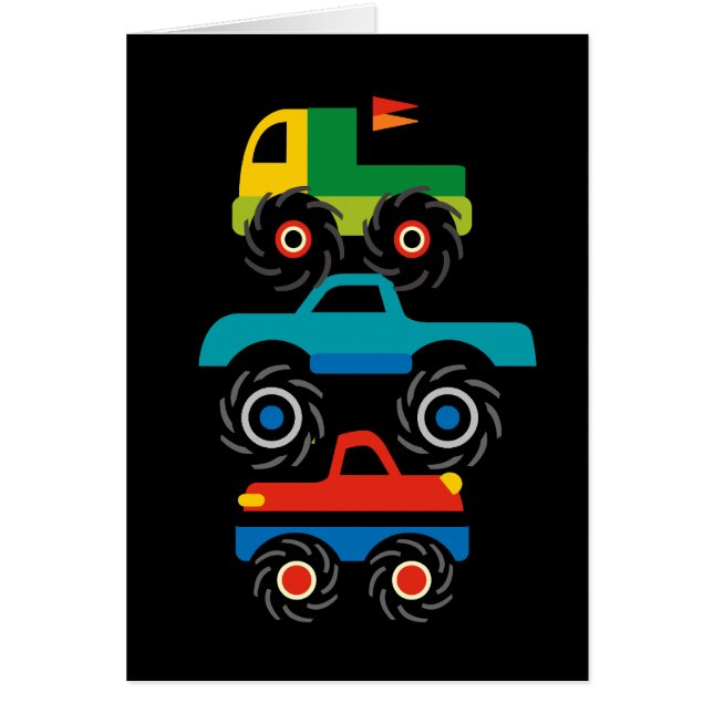 Cool Monster Trucks Blue Red Green Gifts for Boys (Front)