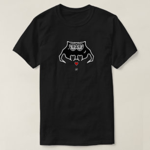 Cool Monster with Scar and Heart Cartoon Creature T-Shirt