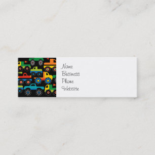 Cool Monsters Trucks Transportation Gifts for Boys Mini Business Card