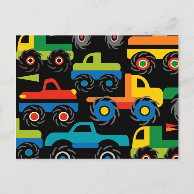 Cool Monsters Trucks Transportation Gifts for Boys Postcard (Front)