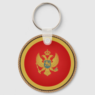 Cool Montenegro Flag Seal Keychain