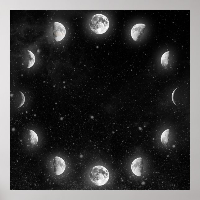 Cool Moon Phases Poster (Front)