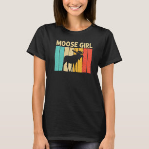 Cool Moose For Girls Kid Moose Alaska Moose Elk Hu T-Shirt