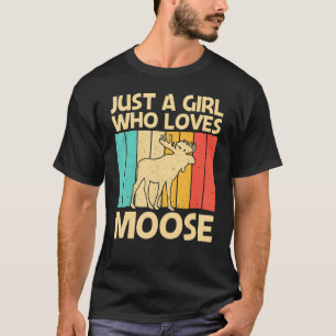 Cool Moose For Girls Kids Moose Deer Bull Elk T-Shirt