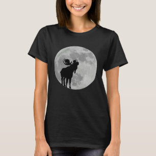 Cool Moose  Moon    Howling Moose T-Shirt
