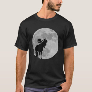 Cool Moose  Moon    Howling Moose T-Shirt