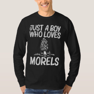 Cool Morel Design For Boys Kids Wild Mushroom Hunt T-Shirt