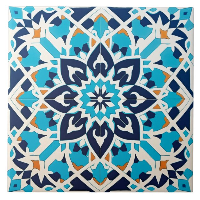 Cool Moroccan style pattern  Tile (Front)