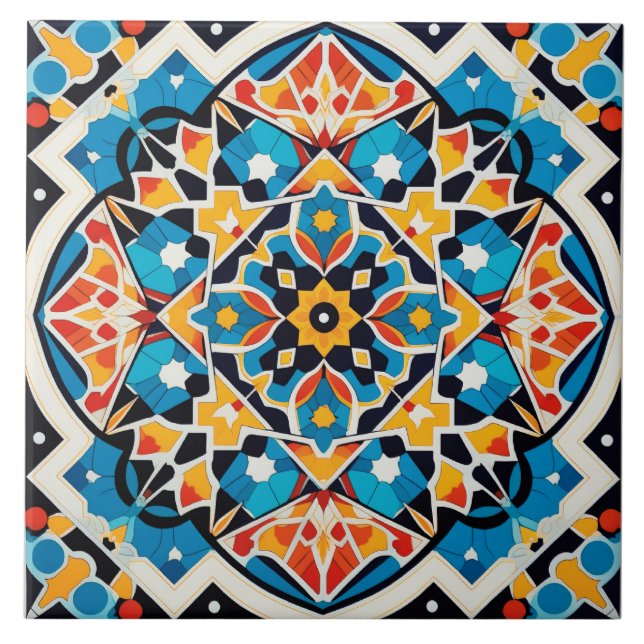 Cool Moroccan style pattern  Tile (Front)
