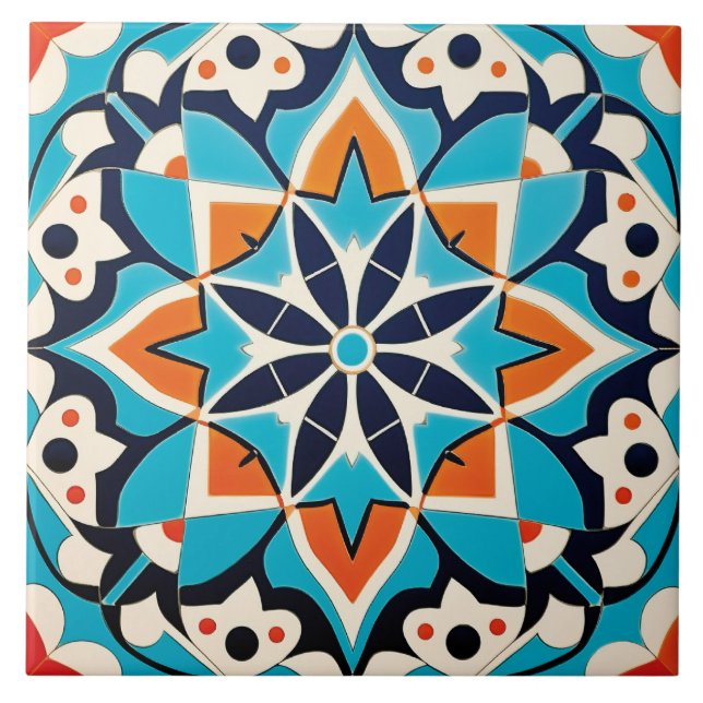 Cool Moroccan themed pattern  Tile (Front)