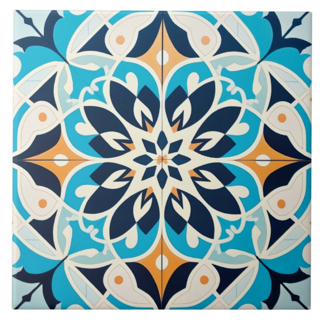 Cool Moroccan themed pattern  Tile (Front)