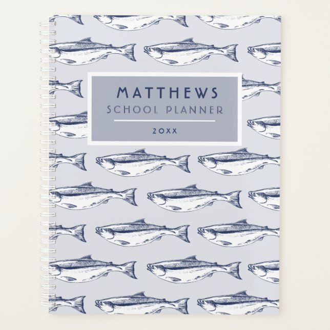 Cool Motif de poisson École personnalisée (Devant)