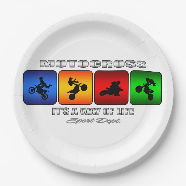 Cool Motocross It Is A Way Of Life Paper Plate (Front)